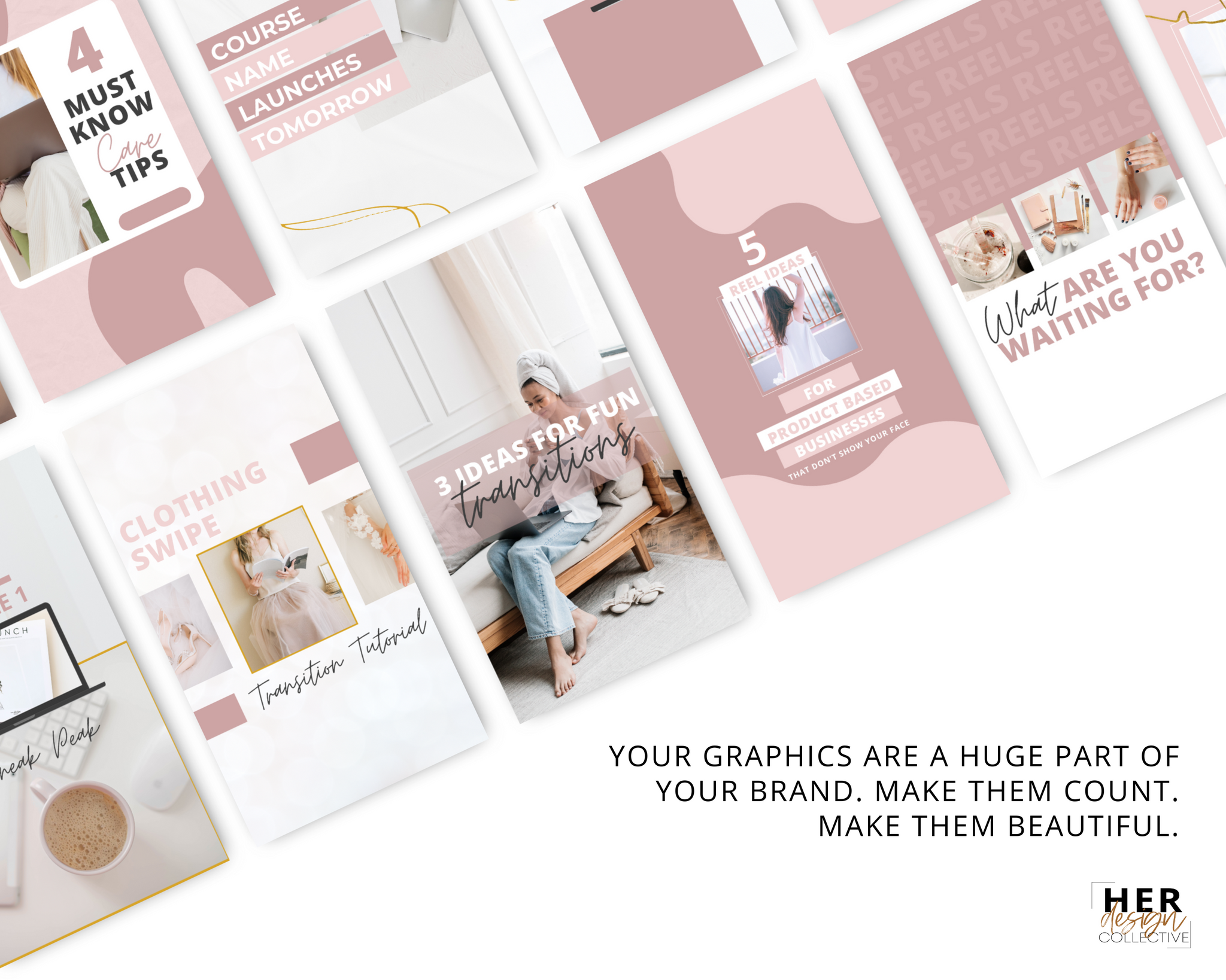 Pink Feminine Reels Covers Templates  Instagram Reels Thumbnails Edit –  her-design-collective